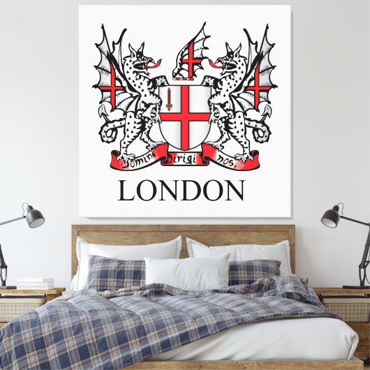 Londense wapenschild canvas afdruk (Insitu (Slaapkamer))