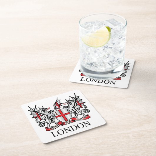 Londense wapenschild kartonnen onderzetters (Insitu)