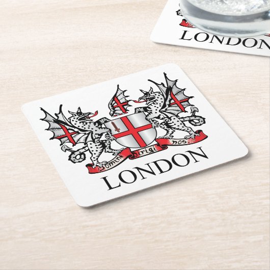 Londense wapenschild kartonnen onderzetters (Schuin)