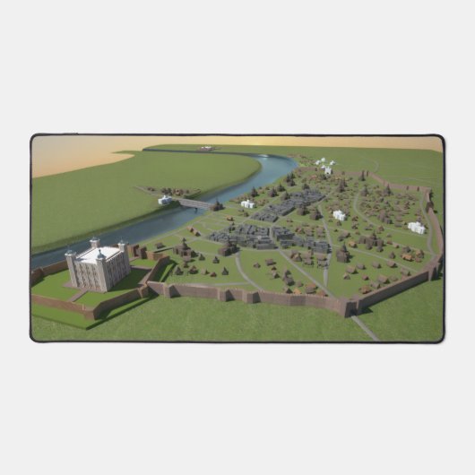 London 1300 Aerial Uitzicht Deskmat Bureaumat (Voorkant)