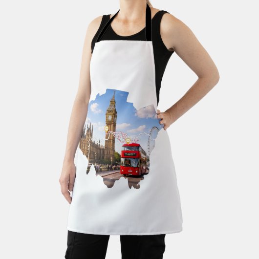 London 26.2 Marathoner Course Map Apron Schort (Insitu)