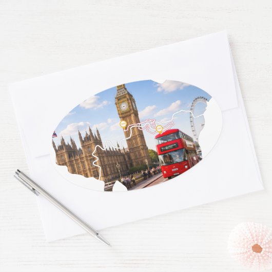 London 26.2 Marathoner Course Map Sticker (Envelop)