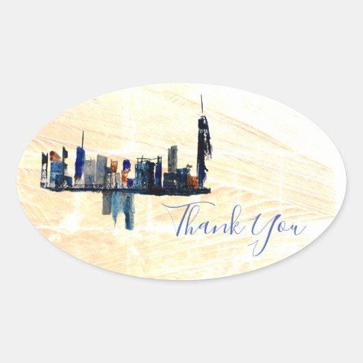 London Abstract Ink Art Painted Wedding Hartelijk  Ovale Sticker (Voorkant)