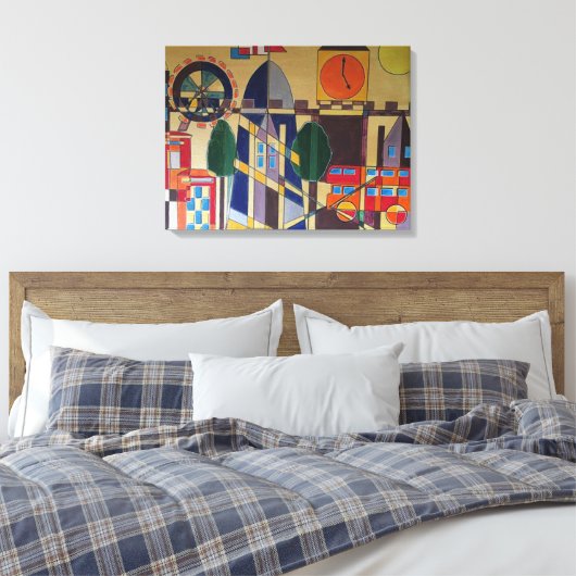 London Acrylic Cubism Canvas Afdruk (Insitu (Slaapkamer))