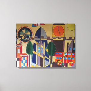 London Acrylic Cubism Canvas Afdruk
