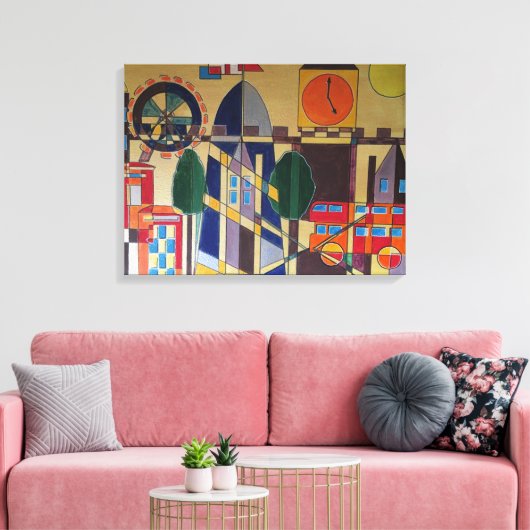 London Acrylic Cubism Canvas Afdruk (Insitu (Woonkamer))