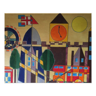 London Acrylic Cubism Foto Afdruk