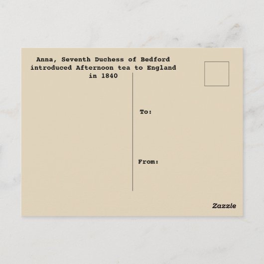 London Aftermiddag Tea Briefkaart (Achterkant)