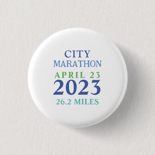London April 23 Marathon Custom Text Canvas tas Ronde Button 3,2 Cm (Voorkant)