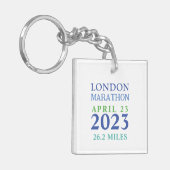 London April 23 Marathon Custom Text Sleutelhanger (Voorkant Links)