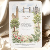 London Aquarel Big Ben Tower Bridge Bruiloft Kaart