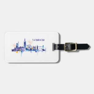 London Art Waterverf Painting Bagagelabel