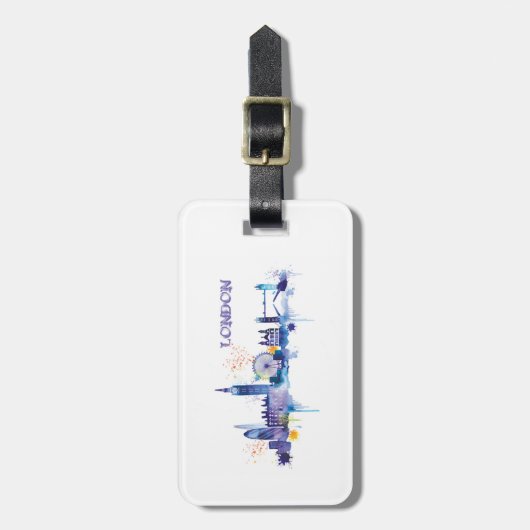 London Art Waterverf Painting Bagagelabel (Voorkant verticaal)