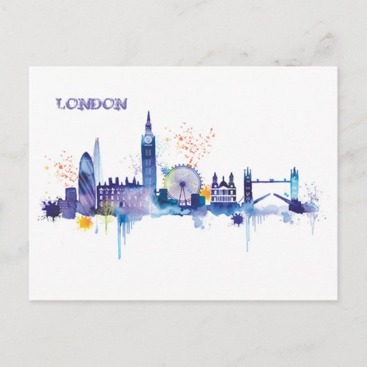 London Art Waterverf Painting Briefkaart (Voorkant)