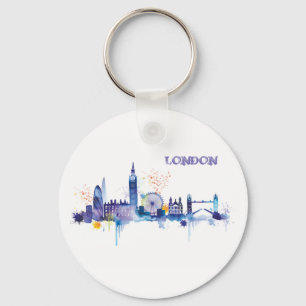 London Art Waterverf Painting Sleutelhanger