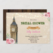 London Bachelorette Invitation Kaart (Voorkant / Achterkant)