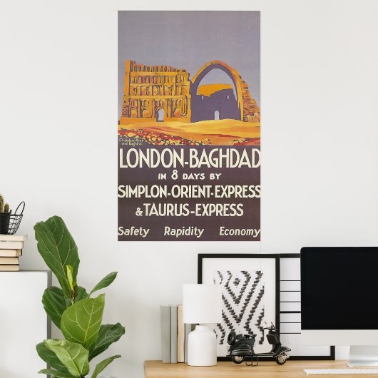 London Baghdad simplon orient express Poster (Thuiskantoor)