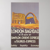 London Baghdad simplon orient express Poster (Voorkant)