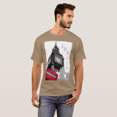 London Big Ben Clock Tower Red T-shirt (Voorkant volledig)