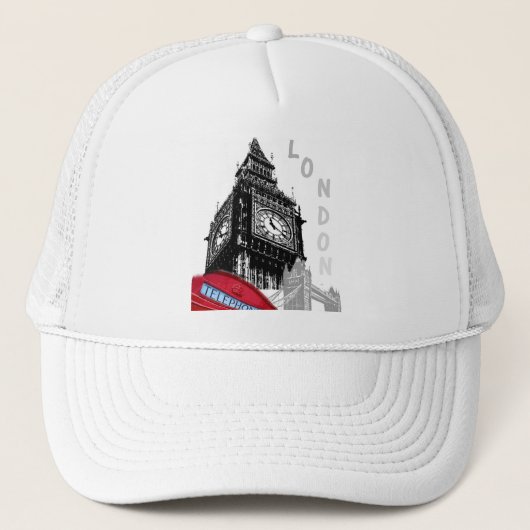 London Big Ben Clock Tower Red Trucker Pet (Voorkant)