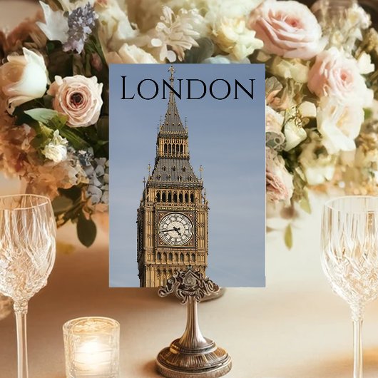 London Big Ben Color Wedding Kaart