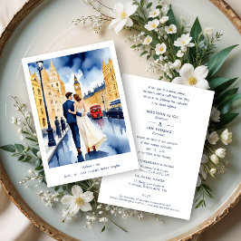 London Big Ben Colorful Cityscape Wedding Couple Kaart