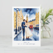 London Big Ben Colorful Cityscape Wedding Couple Kaart (Staand voorkant)
