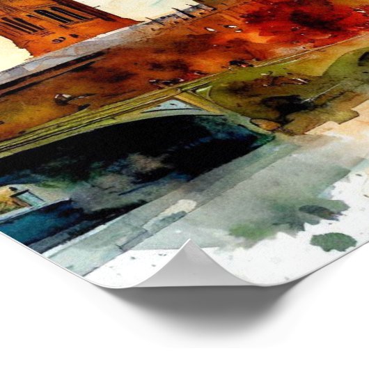 London-Big Ben-(D), Waterverf Poster (Hoek)