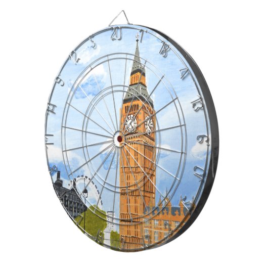 London Big Ben Dartbord (Voorkant Rechts)