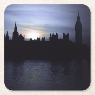 London-Big Ben-Elizabeth Tower-Sunset Onderzetter