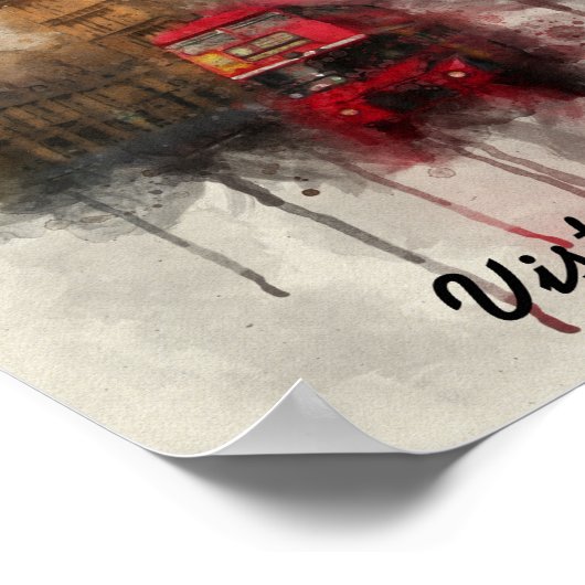 London big ben en red bus poster (Hoek)