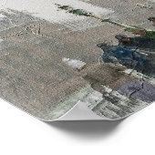 London big ben en Snowing oil schilderij Poster (Hoek)