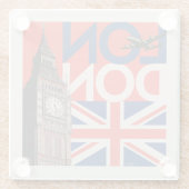 London Big Ben | Engeland Glazen Onderzetter (Achterkant)