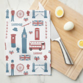 London Big Ben English Flag Kitchen Towel Theedoek (Quarter Fold)