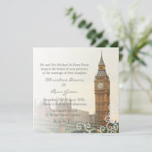 London Big Ben gepersonaliseerde trouwuitnodiging Kaart (Staand voorkant)