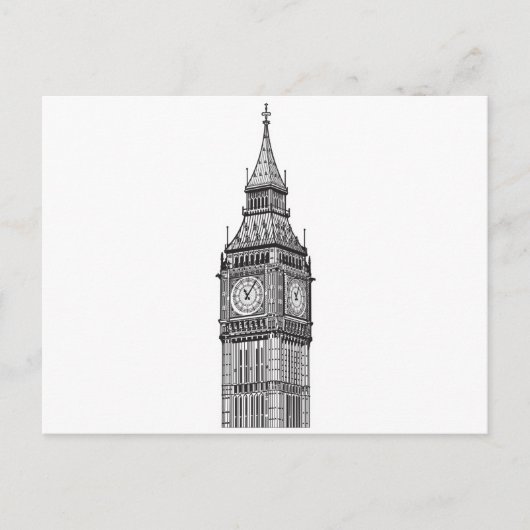 London Big Ben Illustration Briefkaart (Voorkant)