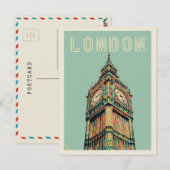 London Big Ben Illustration Briefkaart (Voorkant / Achterkant)