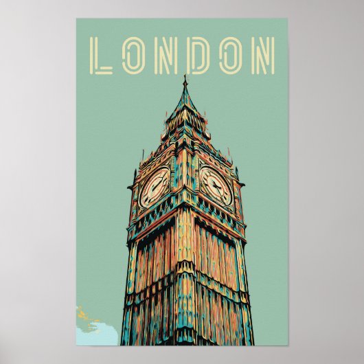 London Big Ben Illustration Briefkaart Poster (Voorkant)