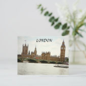 London Big Ben Parliament en Thames Briefkaart (Staand voorkant)