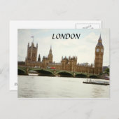 London Big Ben Parliament en Thames Briefkaart (Voorkant / Achterkant)