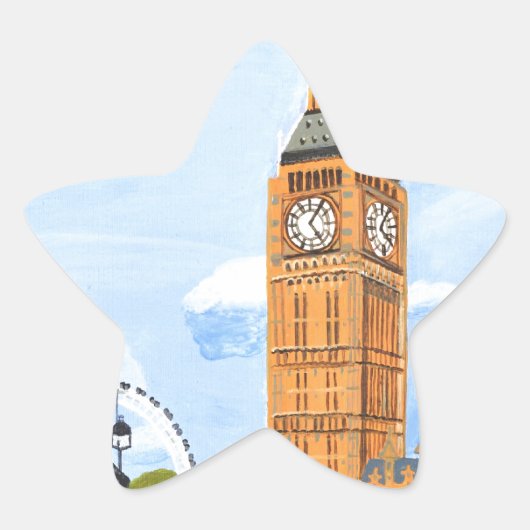 London Big Ben Ster Sticker (Voorkant)