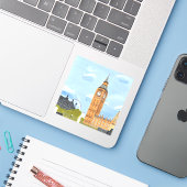 London Big Ben Sticker (Laptop met iPhone)