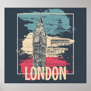London Big Ben: Typografie Poster