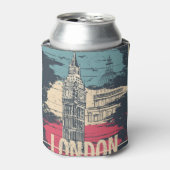 London Big Ben: Typografie Poster Blikjeskoeler (Blikje Voorkant)