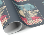 London Big Ben: Typografie Poster Cadeaupapier (Rol Hoek)