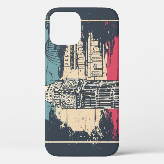 London Big Ben: Typografie Poster Case-Mate iPhone Case (Achterkant)