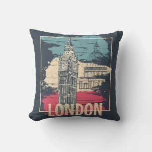 London Big Ben: Typografie Poster Kussen