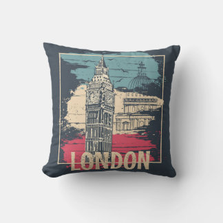 London Big Ben: Typografie Poster Kussen