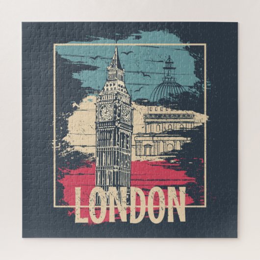 London Big Ben: Typografie Poster Legpuzzel (Verticaal)
