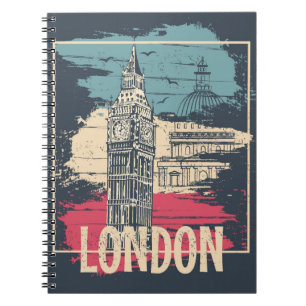 London Big Ben: Typografie Poster Notitieboek
